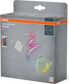 Osram - Bandă LED RGB reglabilă FLEX BATTERY 5m LED/5W/4xAA + telecomandă