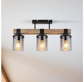 Brilagi - Lustră aplicată VISTA, 3x E27/60W/230V, finisaj stejar