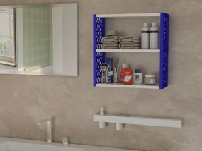 Raft de perete din PAL/PPE, Lulu Homs, alb-albastru, 50 x 45 x 20 cm