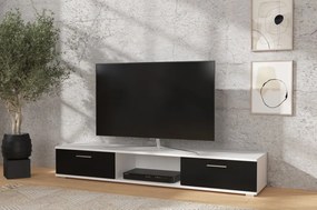 Comodă TV, 176x40x28, Sella, ADRK Furniture (Culoare: Sonoma / Alb Mat)