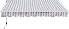 Outsunny Markiză cu manivelă, markiză cu braț articulat, protecție solară, montare pe perete, balcon, Alu Berge 300 x 250 cm | Aosom Romania