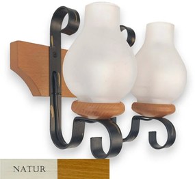 Aplica de perete rustica fabricata manual din lemn Vela WOOD-VE-AP2