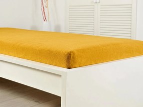 Cearsaf frote pentru patut copii PREMIUM 60x120 cm galben-portocaliu