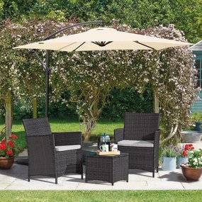 Set de mobilier din ratan Avenberg Veneto,negru/gri