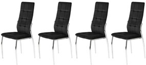 Set 4 scaune K416 velvet negru