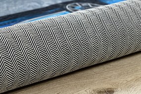 BAMBINO 41730 covor lavabil Mașină, cursă pentru copii anti-alunecare - gri / albastre