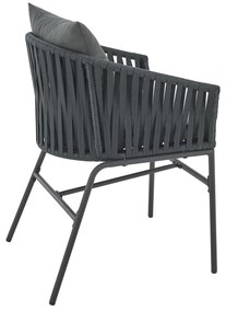 Fotolii din răchită cu perne 2 buc, gri închis