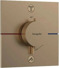 Baterie dus termostatata incastrata bronz periat Hansgrohe ShowerSelect Comfort E 2 functii
