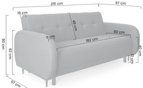 Canapea extensibilă Linda - bej țesătură boucle Lambi 8