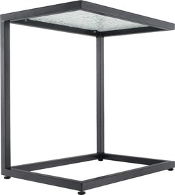 Masă de grădină, oţel negru / sticlă securizată, SELKO