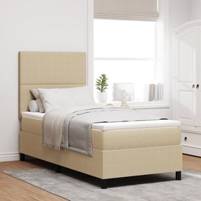 vidaXL Pat Box Spring cu Saltea și Lumi LED Verde Gri Corduroy pentru Un Parc