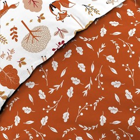 Lenjerie de pat pentru copii albă-teracotă din bumbac pentru pat de o persoană 140x200 cm Roxy – douceur d'intérieur