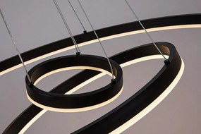 Lustra LED cu telecomanda cu 3 inele metal negru Isaure