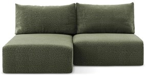 Colțar verde extensibil/cu spațiu de depozitare (cu colț pe partea stângă) Kalena – Makamii