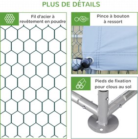 PawHut Grajd pentru pui cu excrocodil volieră exterior 12 m² - parc cu plasă dim. 4L x 3l x 2H m - spațiu acoperit - oțel galvanizat | Aosom Romania