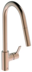 Baterie bucatarie cu dus extractibil Ideal Standard Gusto 233 cupru Sunset Rose 2 tipuri de jet