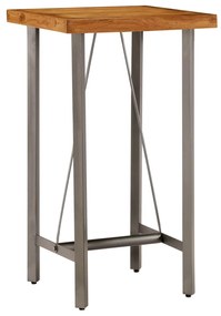 245803 vidaXL Masă de bar, lemn masiv de tec reciclat, 60 x 60 x 107 cm