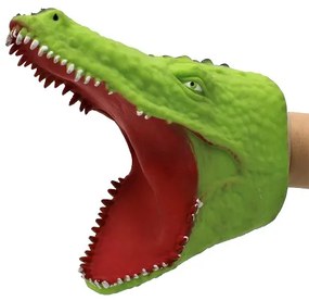 Papusa de mana pentru copii Crocodil - Verde deschis