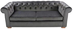Canapea extensibila Oxford Chesterfield, 88x216x75 cm, 3 locuri, Antracit