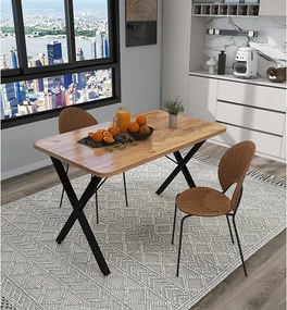 Masa bucatarie texturata, nuc-negru,120x70x75 cm,60124
