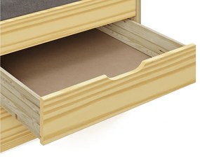 Pat cu pat extensibil, natural, lemn masiv, 90x200, MARINELLA NEW