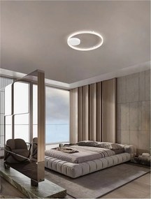 Lustra LED aplicata design modern minimalist HEDRA D-60cm alb