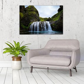 Tablou - Stânci cu cascadă (90x60 cm)