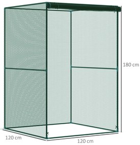 Outsunny Jaula de Cultivo para Plantas 120x120x180 cm cu Ușă Enrollabilă și Structură din Oțel pentru Grădină Terrasă Culoare Verde | Aosom Romania