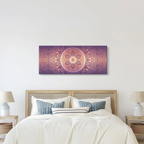 Tablou - Mandala pe gradient violet (120x50 cm)