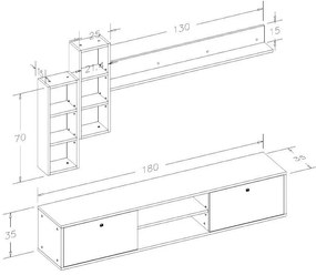 Mobilier living Erico (Pin atlantic) . 1102086