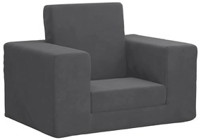 vidaXL Canapea extensibilă pentru copii, antracit, pluș moale