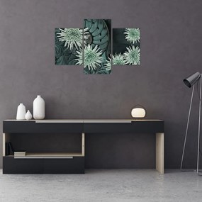 Tablou - Flori verzi (90x60 cm)