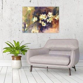 Tablou - Magnolii albe, pictură (70x50 cm)