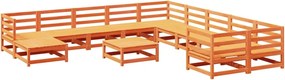vidaXL Set canapele de grădină, 12 piese maro ceruit lemn masiv de pin