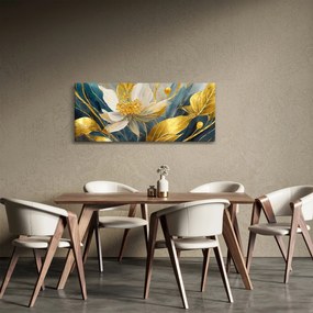 Tablou - Pictura de flori de aur (120x50 cm)