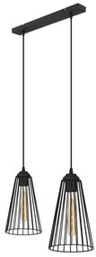 Lustră pe cablu TORRI 2xE27/15W/230V negru