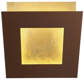 Aplica de perete LED design ambiental DALIA 40x40cm, corten/ auriu