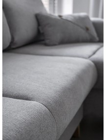 Colțar extensibil cu șezlong pe partea dreaptă Miuform Scandic Lagom, gri deschis