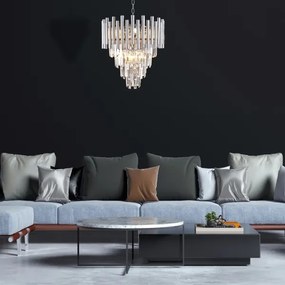 Lustră de cristal pe lanț MADISON 9xE14/40W/230V crom