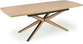 Masa extensibila JAMES, stejar/negru, 160/220x90x76 cm