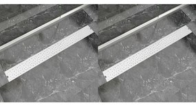 vidaXL Rigolă duș liniară, 2 buc., 1030x140 mm, oțel inoxidabil, bule