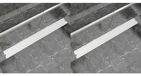 vidaXL Rigolă duș liniară, 2 buc., 1030x140 mm, oțel inoxidabil, bule