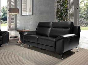 Canapea 2 locuri eleganta, design LUX cu functia relax Cowhide black