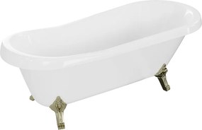 Mexen Retro cadă de sine stătătoare 170 x 75 cm, albă, picioare aurii - 53251707500-50