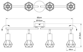 Globo 54802S-4 - Lampă spot XARA 4xE14/40W/230V