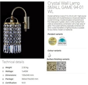 Aplica de perete Cristal Bohemia Exclusive SMALL GAME 94-01 WL CE