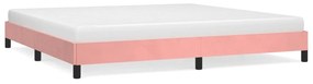 346999 vidaXL Cadru de pat, roz, 200x200 cm, catifea