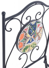 Scaun pliabil pentru gradina multicolor din metal si ceramica, Paloma Bizzotto