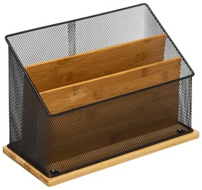 Organizator de corespondență, bambus si metal, 20 x 14 x 29 cm