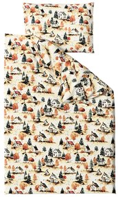 Lenjerie de pat din bumbac AUTUMN VILLAGE colorat Dimensiune lenjerie de pat: 2 buc 70 x 90 cm | 200 x 220 cm